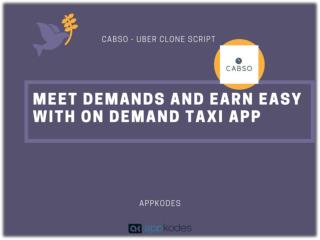 Meet Demands And Earn Easy With On Demand Taxi App Script