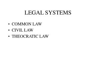 LEGAL SYSTEMS