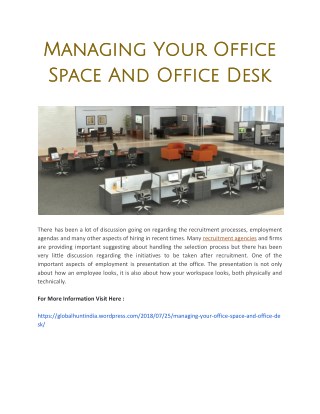 Managing Your Office Space And Office Desk