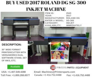 Buy Used 2017 Roland DG SG-300 Inkjet Machine