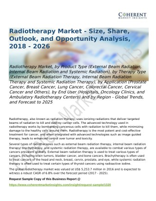 Radiotherapy Market Forecast to 2025