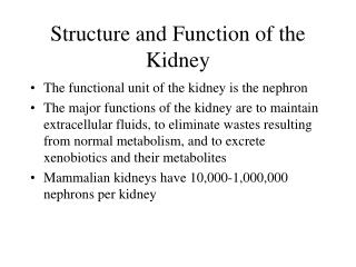 Structure and Function of the Kidney