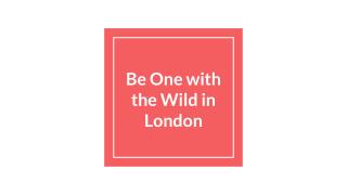 Be One with the Wild in London