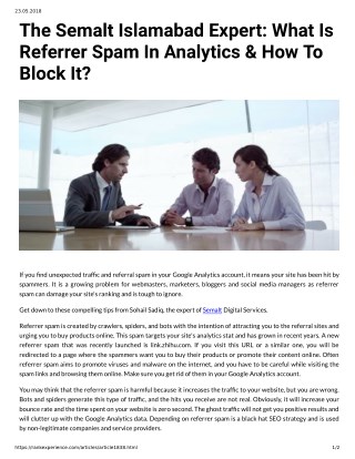 The Semalt Islamabad Expert: What Is Referrer Spam In Analytics & How To Block It?