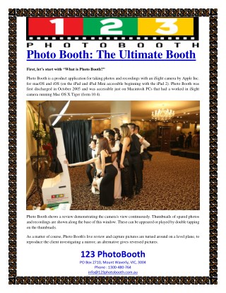 Photo Booth: The Ultimate Booth