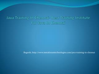 Java Training In Chennai- Best Training Institute For Java In Chennai