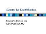 Surgery for Exophthalmos