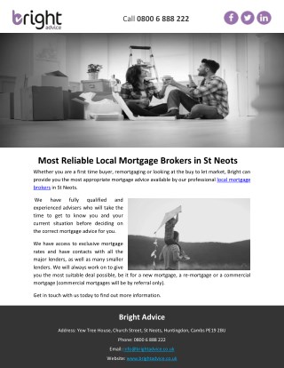 Most Reliable Local Mortgage Brokers in St Neots
