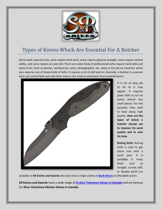 Types of Knives Which Are Essential For A Butcher