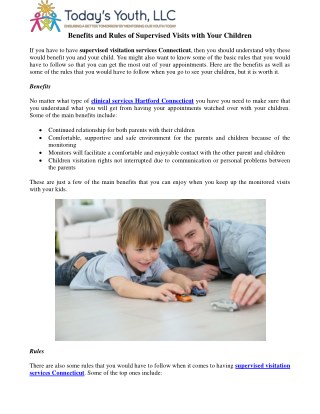 Benefits and Rules of Supervised Visits with Your Children