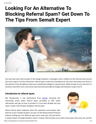 Looking For An Alternative To Blocking Referral Spam? Get Down To The Tips From Semalt Expert