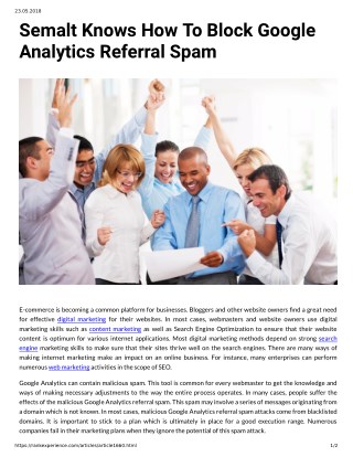 Semalt Knows How To Block Google Analytics Referral Spam