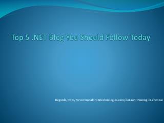 Top 5 .NET Blog You Should Follow Today