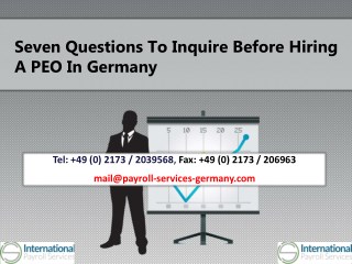 Seven Questions to Inquire Before Hiring a PEO in Germany