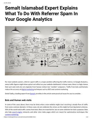 Semalt Islamabad Expert Explains What To Do With Referrer Spam In Your Google Analytics