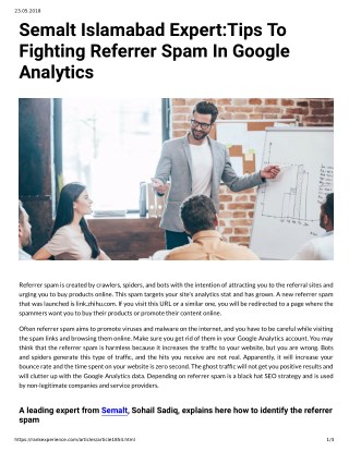 Semalt Islamabad Expert:Tips To Fighting Referrer Spam In Google Analytics