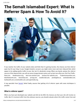 The Semalt Islamabad Expert: What Is Referrer Spam & How To Avoid It?