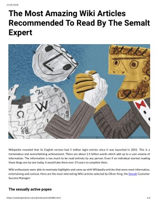 The Most Amazing Wiki Articles Recommended To Read By The Semalt Expert Wikipedia