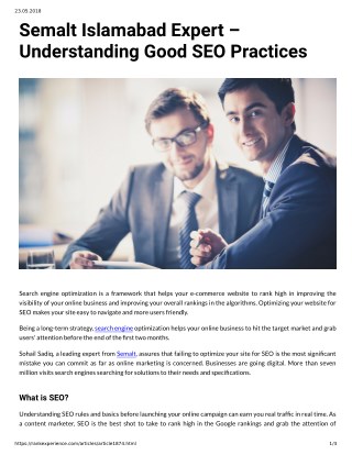 Semalt Islamabad Expert â€“ Understanding Good SEO Practices