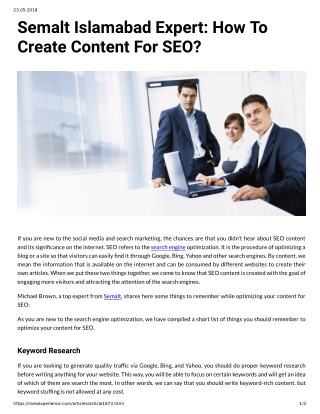 Semalt Islamabad Expert: How To Create Content For SEO?