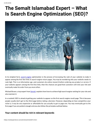 The Semalt Islamabad Expert â€“ What Is Search Engine Optimization (SEO)?