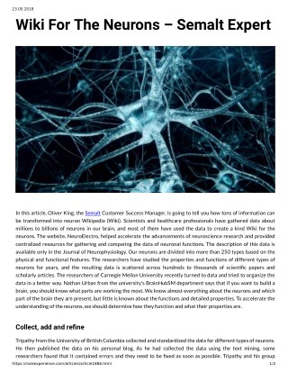 Wiki For The Neurons â€“ Semalt Expert