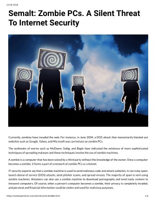 Semalt: Zombie PCs. A Silent Threat To Internet Security