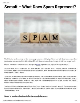 Semalt â€“ What Does Spam Represent?