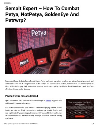 Semalt Expert â€“ How To Combat Petya, NotPetya, GoldenEye And Petrwrp?