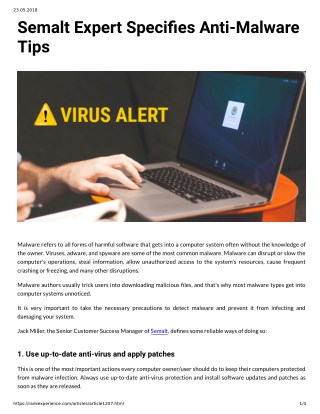 Semalt Expert Species Anti-Malware Tips