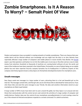 Zombie Smartphones. Is It A Reason To Worry?-Semalt Point Of View