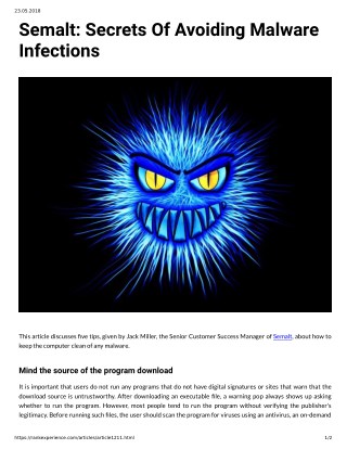 Semalt: Secrets Of Avoiding Malware Infections