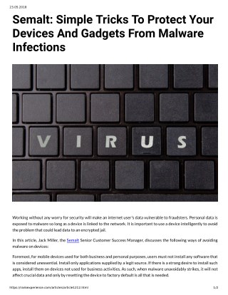 Semalt: Simple Tricks To Protect Your Devices And Gadgets From Malware Infections