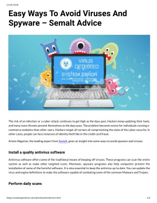 Easy Ways To Avoid Viruses And Spyware â€“ Semalt Advice