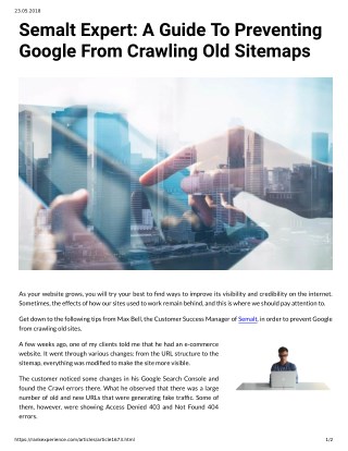 Semalt Expert: A Guide To Preventing Google From Crawling Old Sitemaps