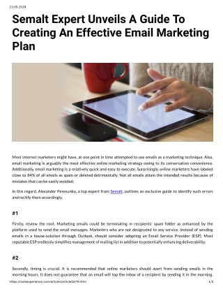 Semalt Expert Unveils A Guide To Creating An Effective Email Marketing Plan