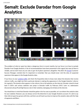 Semalt: Exclude Darodar from Google Analytics