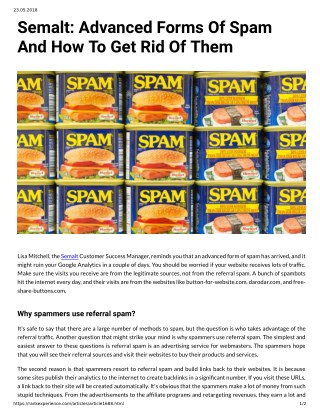 Semalt: Advanced Forms Of Spam And How To Get Rid Of Them