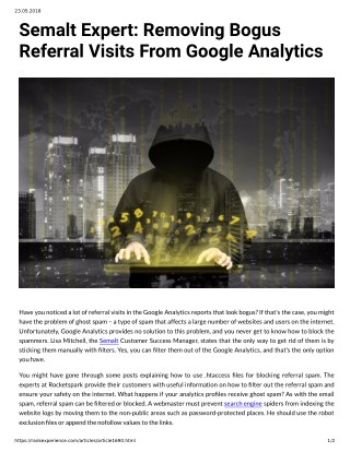 Semalt Expert: Removing Bogus Referral Visits From Google Analytics