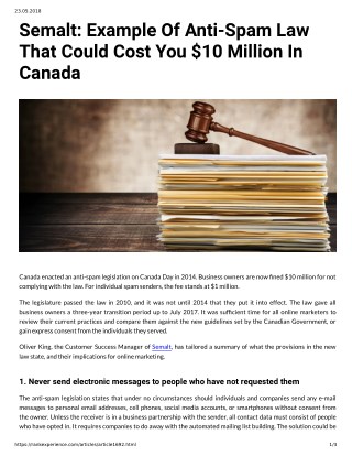 Semalt: Example Of Anti-Spam Law That Could Cost You $10 Million In Canada