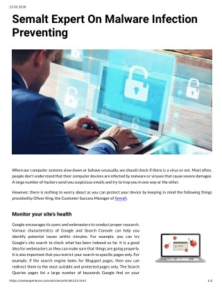 Semalt Expert On Malware Infection Preventing