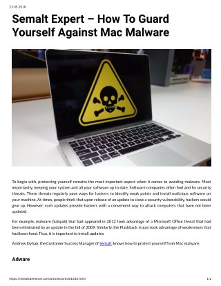 Semalt Expert â€“ How To Guard Yourself Against Mac Malware