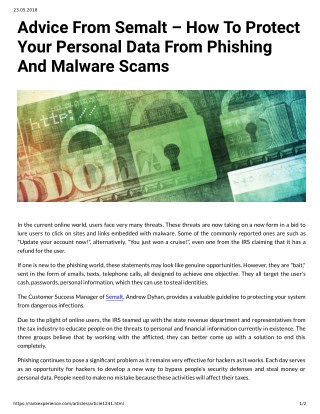 Advice From Semalt â€“ How To Protect Your Personal Data From Phishing And Malware Scams