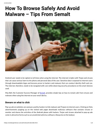 How To Browse Safely And Avoid Malware â€“ Tips From Semalt