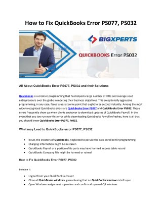 How to resolve QuickBooks Payroll Error PS032 - Bigxperts