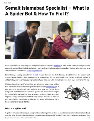 Semalt Islamabad Specialist What Is A Spider Bot & How To Fix It