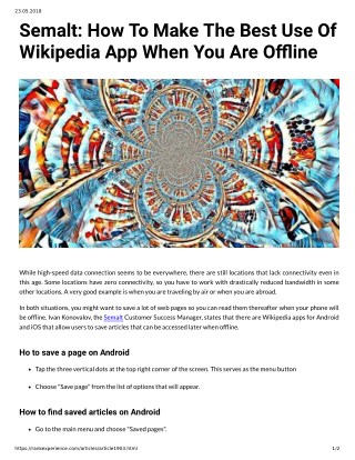 Semalt How To Make The Best Use Of Wikipedia App When You Are Online