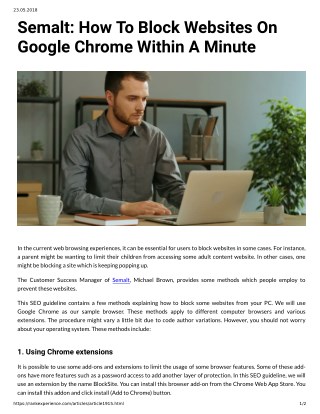 Semalt How To Block Websites On Google Chrome Within A Minute