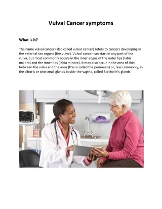 Vulval Cancer symptoms