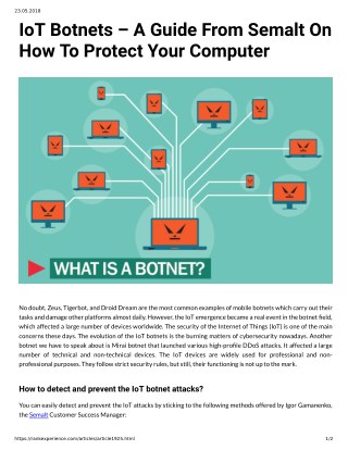 IoT Botnets A Guide From Semalt On How To Protect Your Computer